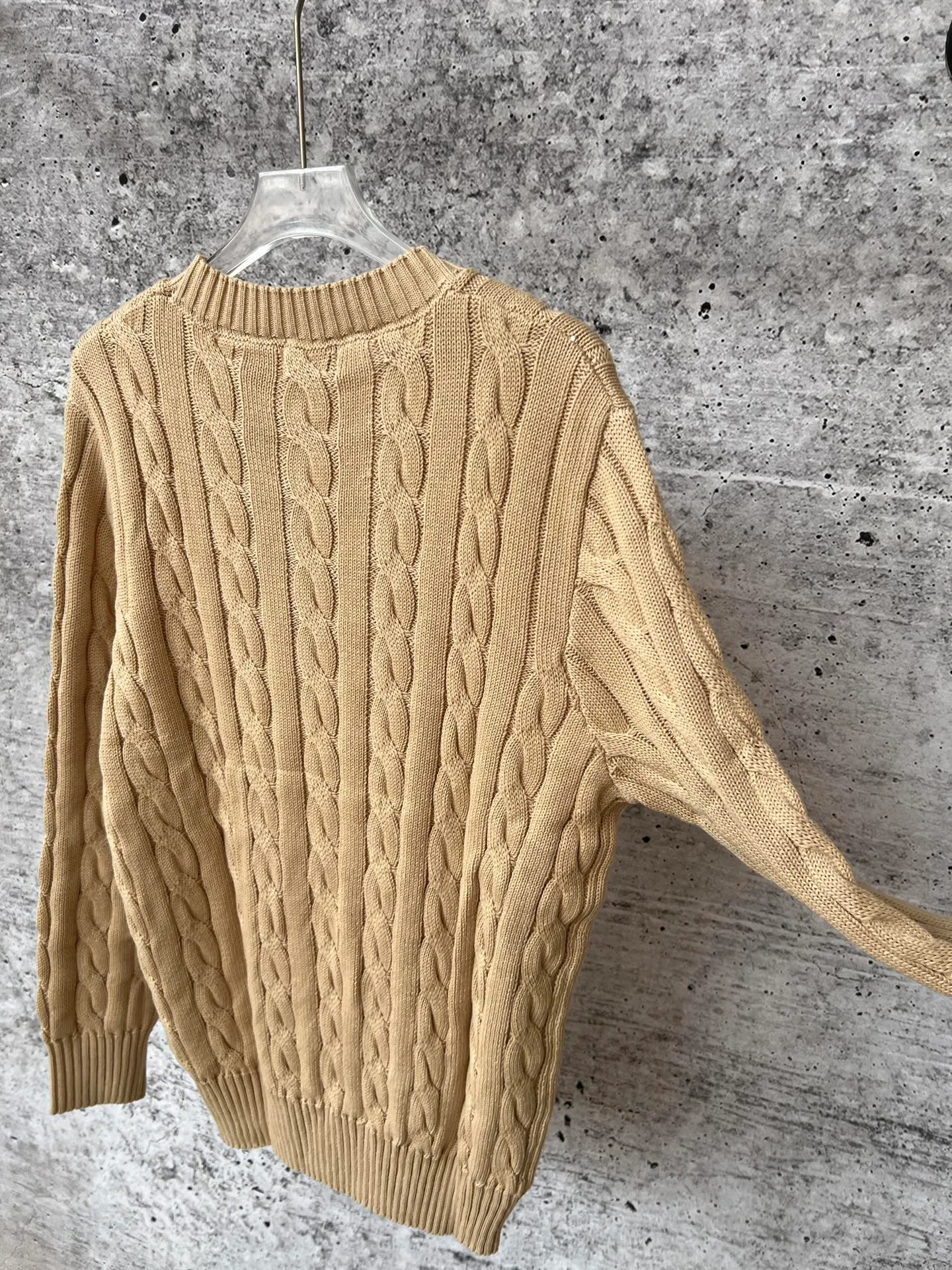 P230 Ralph Lauren men's and women's round neck rubberized sweater, made of the same pure cotton washed fabric as the original, no difference in craftsmanship details, original pony embroidery on the chest, restored one to one